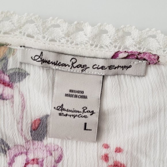 AMERICAN RAG Puff Sleeve Wrap Floral Top - Picture 9 of 9
